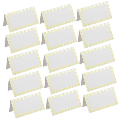 SEWACC 60 Stück Teiliges Tischkarten mit Bronziertem Rahmen Dickes Papier Leicht Beschreibbar Schnelltrocknend Design für Hochzeiten Bankette Dinner Elegante Sitzplatzkarten für von SEWACC