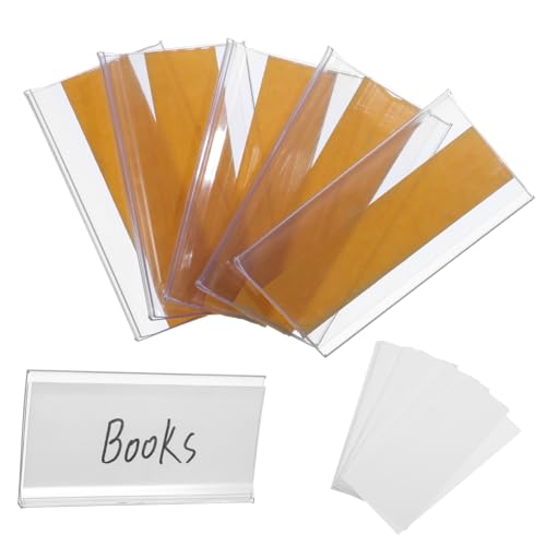 SEWACC 60 Stück Teiliges Transparente Regaletiketten mit Selbstklebendem Halter Weiße Einlegekarten Kompakte Aufkleber für Drahtregale Aufbewahrungsboxen für Büro Supermarkt Zuhause und SEWACC 60 Stück Teiliges Transparente Regaletiketten mit Selbstklebendem Halter Weiße Einlegekarten Kompakte Aufkleber für Drahtregale Aufbewahrungsboxen für Büro Supermarkt Zuhause und von SEWACC