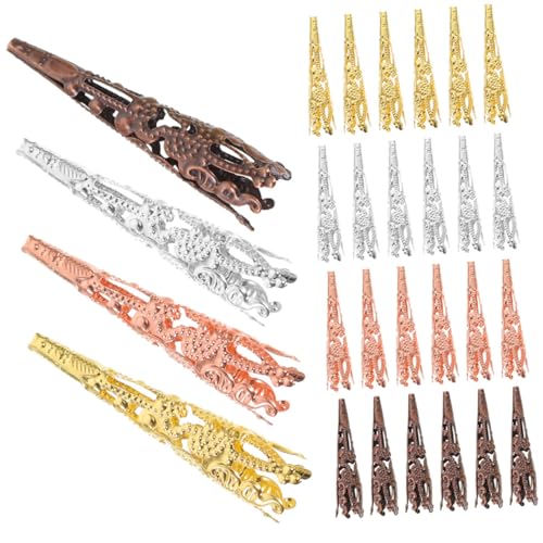 SEWACC 60 Stück Trompetenblüten Perlenkappen für Schmuckherstellung Metall Endkappen für Armband und Halskette Bastelzubehör Vielseitig Einsetzbar Leicht und von SEWACC