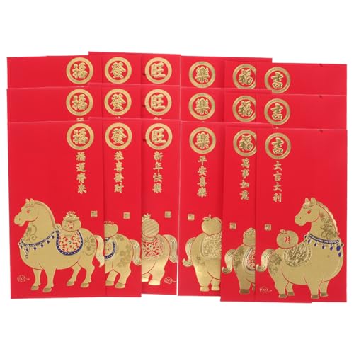 SEWACC 60 Stück Year Envelopes mit Pferdemotiv Traditionelle Chinesische Lucky Money Packets Großzügig Vielseitig für Lunar Year Hochzeiten und Festlichkeiten von SEWACC