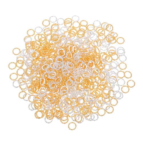 SEWACC 600 Stück Gedrehte Offene Sprungringe Silber Gold Metallverbinder Facettierte Schmuckteile für Schmuckherstellung und Reparatur DIY Bastelbedarf von SEWACC