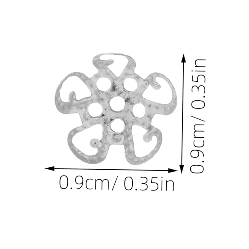 SEWACC 600 Stücke Metall Perlenkappen Filigrane Blumen-design Endkappen Perlenhalter für Schmuckherstellung DIY Armband Halskette Ohrringe Spacer Zubehör Langlebig und Einfach Montierbar von SEWACC