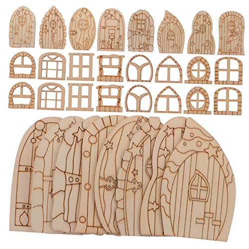 SEWACC 64 Stück Miniatur Unlackiertem Holz DIY Bastelset für Kreative Fenster und Türdekoration für Feenhaus Garten und Fotografie SEWACC 64 Stück Miniatur Unlackiertem Holz DIY Bastelset für Kreative Fenster und Türdekoration für Feenhaus Garten und Fotografie von SEWACC