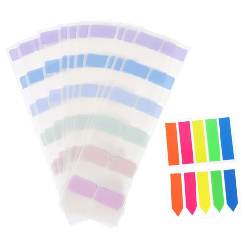 SEWACC 640 Stück Teiliges Haftnotizen Beschreibbare Farbige Halbtransparente Page Marker Tabs Selbstklebend und Leicht für Büro Schule Notizen und Dokumentenindexierung von SEWACC