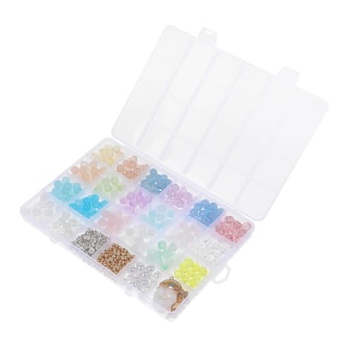 SEWACC 670 Stück Glasperlen Set für Schmuckherstellung Runde Spacer Beads Facettierte DIY Armband Perlen Pastellfarbene und Transparente Mix Langlebiges Material für Handgemachte von SEWACC