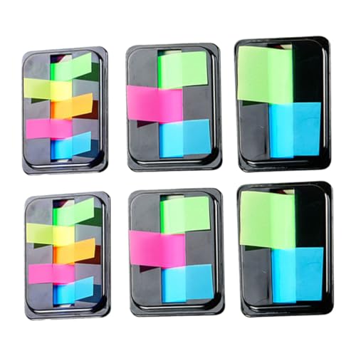 SEWACC 6Boxen Neon Haftnotizen und Leuchtende Page Marker Tabs Selbstklebende Index Registerkarten für Bücher Dokumente Lesezeichen Bunte Markierung und Organisation von SEWACC