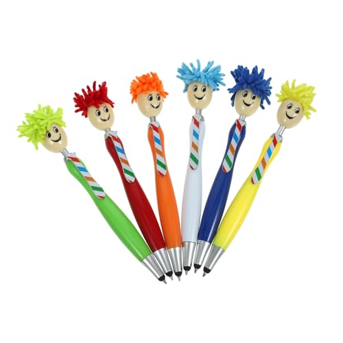 SEWACC 6Stücke Plüsch Haar Mop Kopf Kugelschreiber Lustige Cartoon Schreibstifte für Schüler Kunststoff Kugelschreiber mit Gesichtsausdruck Kreatives Design Farben SEWACC 6Stücke Plüsch Haar Mop Kopf Kugelschreiber Lustige Cartoon Schreibstifte für Schüler Kunststoff Kugelschreiber mit Gesichtsausdruck Kreatives Design Farben von SEWACC