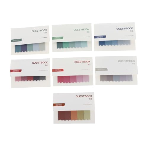 SEWACC 7 Sätze Farbverlaufs klebzettel Haftnotizen für Schule und Büro Selbstklebende Notizzettel mit Glattem Schreibpapier Praktische Memo sticker zum Planen und Markieren Buntes von SEWACC