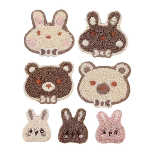SEWACC 7 Stück Teiliges Cartoon-tier Stick-aufnäher für Bestickte Bunny und Bär Applikationen zum Aufnähen für Kleidung Rucksäcke Jeans Jacken Hüte Langlebige Farbechte Stoffverzierungen SEWACC 7 Stück Teiliges Cartoon-tier Stick-aufnäher für Bestickte Bunny und Bär Applikationen zum Aufnähen für Kleidung Rucksäcke Jeans Jacken Hüte Langlebige Farbechte Stoffverzierungen von SEWACC