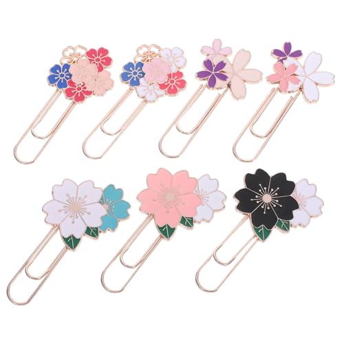SEWACC 7 Stück Teiliges Cherry Blossom Metall Lesezeichen Kreative Büroklammern für Bücher Notizbücher und Journale Elegante Lesezeichen für Lehrer und Studenten SEWACC 7 Stück Teiliges Cherry Blossom Metall Lesezeichen Kreative Büroklammern für Bücher Notizbücher und Journale Elegante Lesezeichen für Lehrer und Studenten von SEWACC
