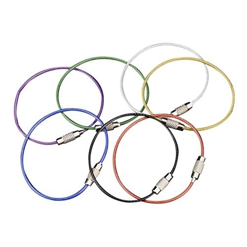 SEWACC 7 Stück Teiliges Draht Schlüsselringe Gepäckanhänger Halter Farben Robuste Drahtkette für Schlüssel und Id Tags für Täglichen Gebrauch SEWACC 7 Stück Teiliges Draht Schlüsselringe Gepäckanhänger Halter Farben Robuste Drahtkette für Schlüssel und Id Tags für Täglichen Gebrauch von SEWACC