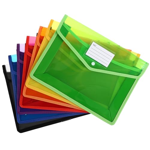 SEWACC 7 Stück Teiliges Transparente Druckknopf Ordner aus Kunststoff für Dokumente Robuste Aufbewahrungstaschen für Büro Schule und Zuhause Klare Sichttaschen mit Druckknopfverschluss SEWACC 7 Stück Teiliges Transparente Druckknopf Ordner aus Kunststoff für Dokumente Robuste Aufbewahrungstaschen für Büro Schule und Zuhause Klare Sichttaschen mit Druckknopfverschluss von SEWACC
