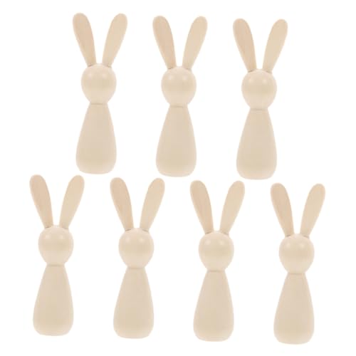 SEWACC 7 Stück Unbemalte Holzfiguren für Kreative Kinderprojekte Naturholz Hase Peg Dolls für Ostern Deko und SEWACC 7 Stück Unbemalte Holzfiguren für Kreative Kinderprojekte Naturholz Hase Peg Dolls für Ostern Deko und von SEWACC