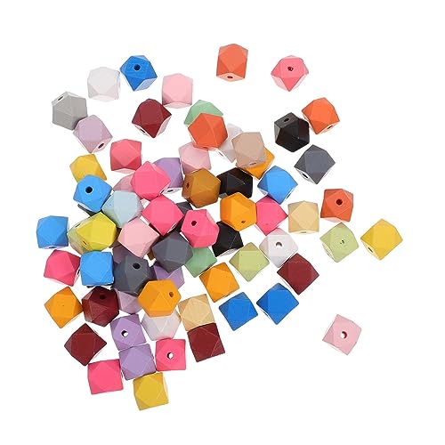 SEWACC 70 Stück Bunte Holzperlen DIY Bastelperlen für Armbänder und Schmuckherstellung Geometrische Formen für Kreative Projekte von SEWACC