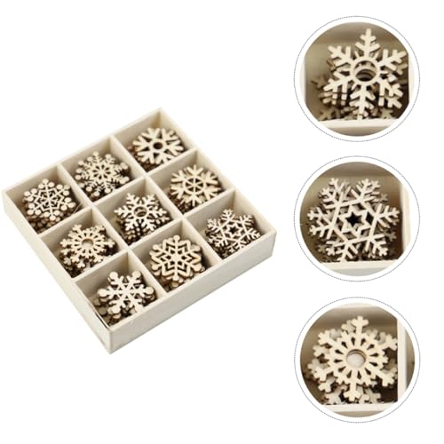 SEWACC 72 Stück Teiliges Set Weihnachts Holzanhänger Hochwertigem Holz Diy Schneeflocken Dekoration für Kreative Bastelideen und Festliche von SEWACC