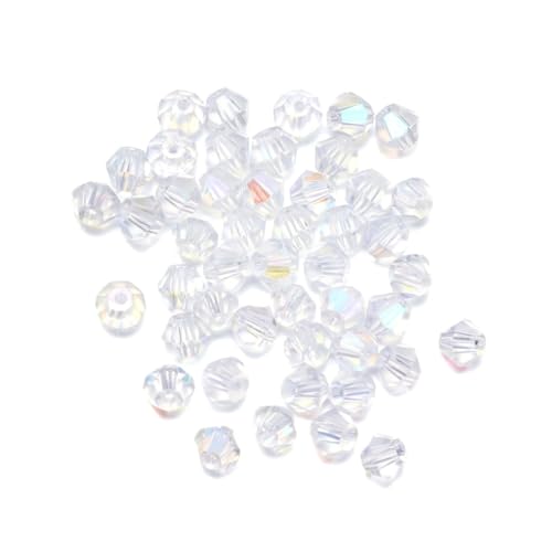 SEWACC 720 Stück Facettierte Transparent Kristallperlen Diamantförmige Schmuckperlen zum Auffädeln für DIY Halsketten Armbänder und Handwerkszubehör von SEWACC