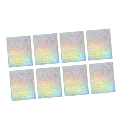 SEWACC 8 Blatt Holographische Selbstklebende Buchstabenaufkleber Wasserdichte Alphabet und Zahlenaufkleber für Diy Handwerk Briefkasten Dekoration Scrapbooking Wetterfestes Vinyl von SEWACC