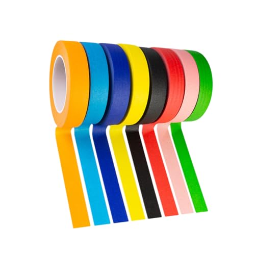 SEWACC 8 Rollen Buntes Handreißbares Washi Tape Breit Lang Dekoratives Scrapbooking Klebeband DIY Bastelband für Notizbücher Geschenkverpackungen Kalender und Planer von SEWACC