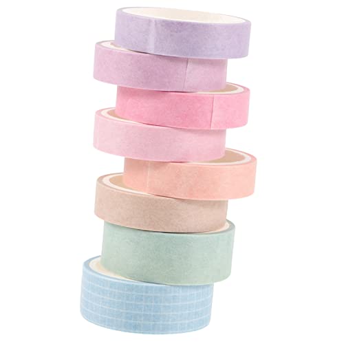 SEWACC 8 Rollen Buntes Washi Tape Dekoband für Scrapbooking und DIY Bastelprojekte Vielseitiges Klebeband für Journaling Geschenkverpackung und Kreative Planung Langlebig und Leicht von SEWACC