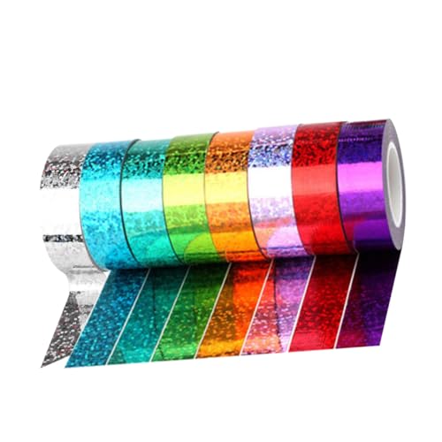 SEWACC 8 Rollen Hochklebendes Buntes Klebeband für DIY Scrapbooking Geschenkverpackung Kreative Glänzende Bastelbänder Vielseitig Dekoratives Klebeband SEWACC 8 Rollen Hochklebendes Buntes Klebeband für DIY Scrapbooking Geschenkverpackung Kreative Glänzende Bastelbänder Vielseitig Dekoratives Klebeband von SEWACC