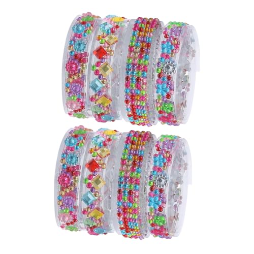 SEWACC 8 Rollen Selbstklebendes Strassband pro Funkelnde Dekobänder mit Blüten Punkt und Rautenmuster Geeignet für Geschenkverpackung Scrapbooking und Heimdekoration SEWACC 8 Rollen Selbstklebendes Strassband pro Funkelnde Dekobänder mit Blüten Punkt und Rautenmuster Geeignet für Geschenkverpackung Scrapbooking und Heimdekoration von SEWACC
