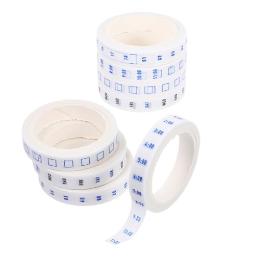 SEWACC 8 Rollen Zeitmanagement Klebeband für Büro und Planungsbedarf Dekorative Aufkleber für Journaling Scrapbooking und Diy Projekte von SEWACC