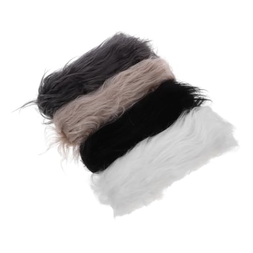 SEWACC 8 Stck. Teiliges Kunstfellband Langhaarplüsch Bastelstreifen in Khaki für DIY Kleidung Fellbesatz Shaggy Stoff Streifen für Handwerk und Dekoration von SEWACC