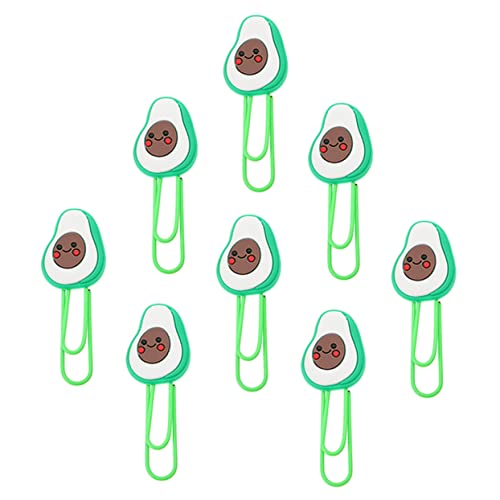 SEWACC 8 Stück Avocado Papierklammern Kreative Farbige Büroklammern für Dokumente für Schule Büro und Persönliche Notizen Leicht Platzsparend von SEWACC