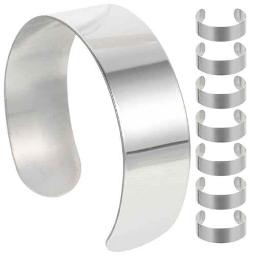 SEWACC 8 Stück Edelstahl-Armbandrohlinge Gravur-Metallstempel-Armbandrohlinge Für Die Schmuckherstellung Von Diy-Armbändern SEWACC 8 Stück Edelstahl-Armbandrohlinge Gravur-Metallstempel-Armbandrohlinge Für Die Schmuckherstellung Von Diy-Armbändern von SEWACC