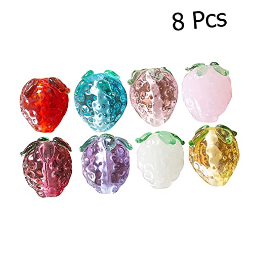 SEWACC 8 Stück Glasierte Perlen Farbige Perlen Charms Perlen Zur Schmuckherstellung Schlüssel DIY Perlenmaterialien Perlenzubehör Glasmaterialien Glasperlen Schmuckzubehör von SEWACC