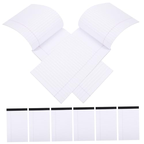 SEWACC 8 Stück Notizblock Liniert Breit Kariert Abreißbar Schreibblock für Schule Büro Glattes Papier Tintenfest Minimalistisch Handlich von SEWACC