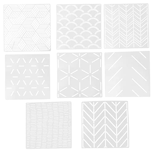 SEWACC 8 Stück Teiliges Geometrisches Wandmalerei Schablonenset Wiederverwendbare DIY Schablonen für Kreative Wandgestaltung Geeignet für Verschiedene Oberflächen und Projekte von SEWACC