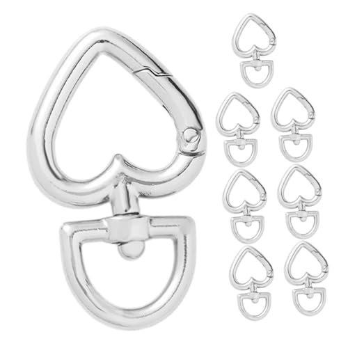 SEWACC 8 Stück Teiliges Herzförmige Schlüsselringe mit Federverschluss Metall Schlüsselanhänger Clips Drehbare Karabiner für DIY Bastelprojekte Schmuckherstellung und Taschen Zubehör von SEWACC