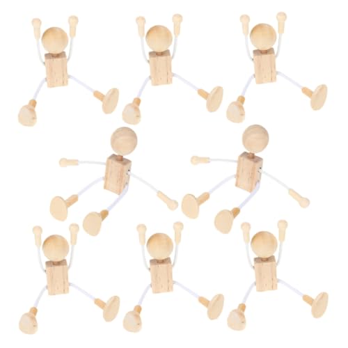 SEWACC 8 Stück Teiliges Holzroboter Figuren aus Naturbelassenem Holz Unbemalte DIY Puppenkörper für Originelles Bemalen und Individuelle Dekoration Fördert Feinmotorik und Fantasie SEWACC 8 Stück Teiliges Holzroboter Figuren aus Naturbelassenem Holz Unbemalte DIY Puppenkörper für Originelles Bemalen und Individuelle Dekoration Fördert Feinmotorik und Fantasie von SEWACC