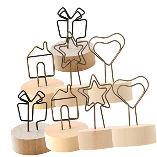 SEWACC 8 Stück Teiliges Holzsockel Drahtclips Foto und Memohalter Tischkartenhalter für Hochzeit Party Deko mit Stern Haus und Herz Designs Romantische Tischdekoration SEWACC 8 Stück Teiliges Holzsockel Drahtclips Foto und Memohalter Tischkartenhalter für Hochzeit Party Deko mit Stern Haus und Herz Designs Romantische Tischdekoration von SEWACC