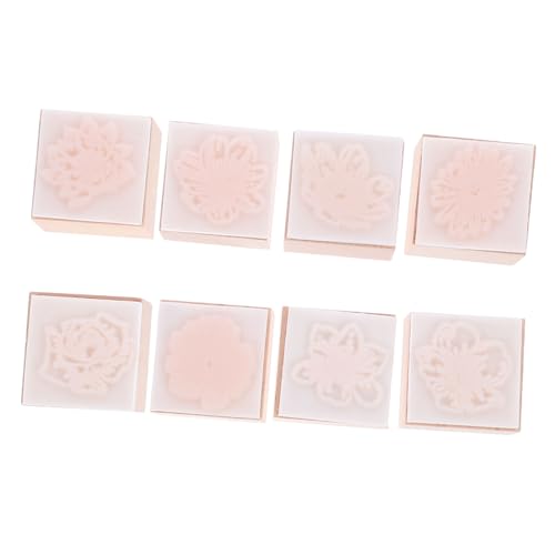 SEWACC 8 Stück Teiliges Holzstempel mit Pflanzenmotiven Langlebige DIY Scrapbooking Stempel für Tagebuch Brief und Geschenkdekoration Kompakt und Einfach zu Verwenden von SEWACC