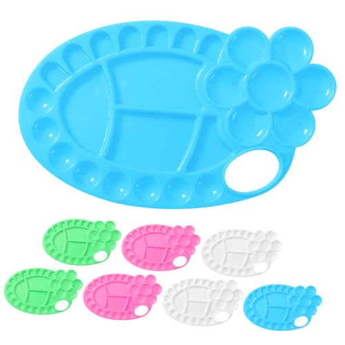 SEWACC 8 Stück Teiliges Kunststoff Farbmischpaletten Oval mit Farben Grün Leicht Tragbar Bruchfest für Acrylfarben Malpalette DIY Malerei und SEWACC 8 Stück Teiliges Kunststoff Farbmischpaletten Oval mit Farben Grün Leicht Tragbar Bruchfest für Acrylfarben Malpalette DIY Malerei und von SEWACC
