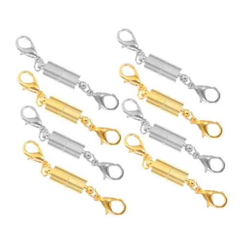 SEWACC 8 Stück Teiliges Magnetverschluss für Schmuckherstellung Delicate Bracelet und Necklace Connector Langlebigem Goldenen und Silbernen Clips Einfach zu Bedienen für DIY Armbänder von SEWACC