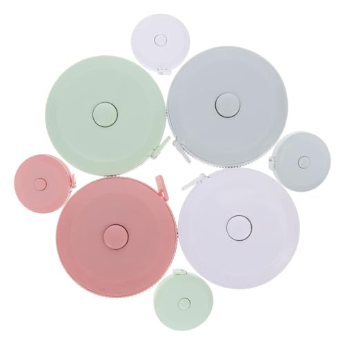 SEWACC 8 Stück Teiliges Mini Maßband Automatisches Einziehmaßband mit Dual Lineal Maßband für Körper Kleidungsmaße Weiches Schneidermaßband für Präzises Nähen und Mode von SEWACC