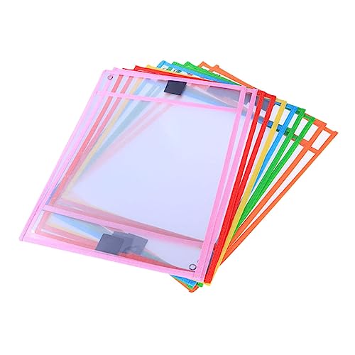 SEWACC 8 Stück Teiliges PVC Dry Erase File Bags Wiederverwendbare Abwischbare Dokumentenhüllen Transparente Schreibtaschen für Büro Schule Aufbewahrung und Organisation Zufällige Farbe von SEWACC