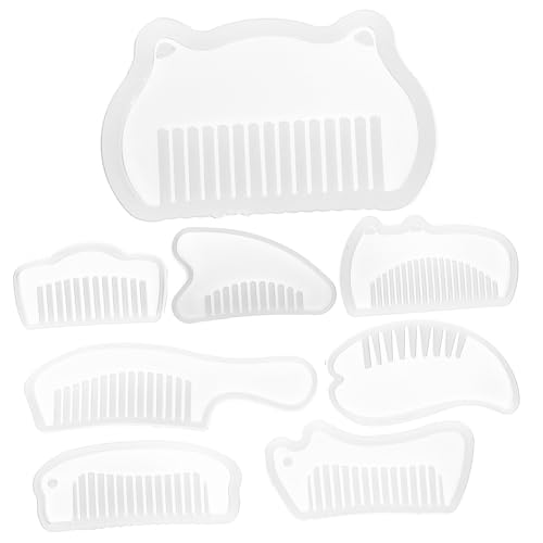 SEWACC 8 Stück Teiliges Silikon Kamm Gießform Set für DIY Halbsch Transparente Epoxidharz Formen für Kämme Praktisch und Wiederverwendbar für Kreative Projekte von SEWACC