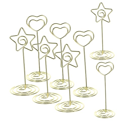 SEWACC 8 Stück Teiliges Tischkartenhalter aus Dekorative Herz und Sternform Stabile Memohalter für Fotos Notizen Namenskarten Geeignet für Hochzeiten Partys Büro und Zuhause von SEWACC