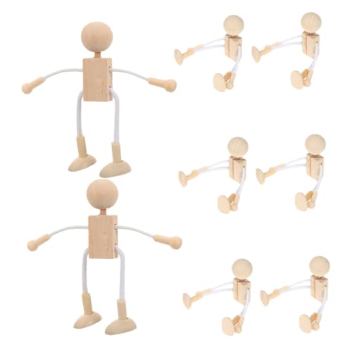 SEWACC 8 Stücke Holz Roboter Puppe Holz Peg Menschen Marionette Puppet Beige SEWACC 8 Stücke Holz Roboter Puppe Holz Peg Menschen Marionette Puppet Beige von SEWACC