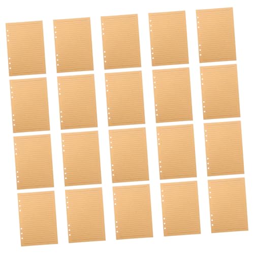 SEWACC 80 Blatt Nachfüllbares Notizpapier Liniert Kraft Binder Paper Robustes Kraftpapier Einlegeblätter Für Ringbuch Notizblock Skizzieren Schreiben Zeichen Journal von SEWACC