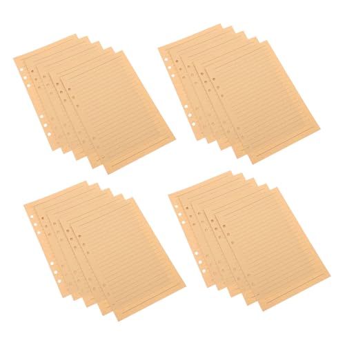 SEWACC 80 Blatt Nachfüllpapier Kraftpapier Liniert Refill Loose Leaf für Ringbuch Notizbuch Planer Journal Vielseitig Nutzbar Dickes Schreibpapier für Stifte Geeignet Portabel von SEWACC