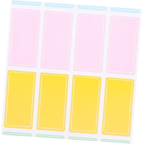 SEWACC 80 Stück Bunte Wasserfeste Namensaufkleber Blanko Etiketten aus Dickem Papier Beschreibbar Farbige Haftnotizen für Büro Schule Haushalt und Organisation von SEWACC