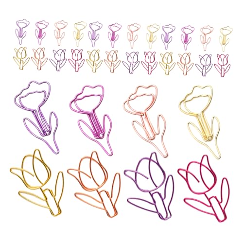 SEWACC 80 Stück Teiliges Bunte Blumenförmige Büroklammern Tulpenform Niedliche Planer-clips für Frauen und Mädchen Vielseitige Dekorative Lesezeichen für Akten und Kreative Projekte SEWACC 80 Stück Teiliges Bunte Blumenförmige Büroklammern Tulpenform Niedliche Planer-clips für Frauen und Mädchen Vielseitige Dekorative Lesezeichen für Akten und Kreative Projekte von SEWACC