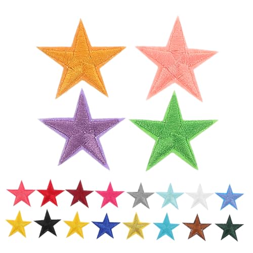 SEWACC 80 Stück Teiliges Stern Aufnäher Bügel Nähbare Stern Patches für Kleidung Accessoires Jacken Hüte DIY Dekoration und Reparatur von SEWACC