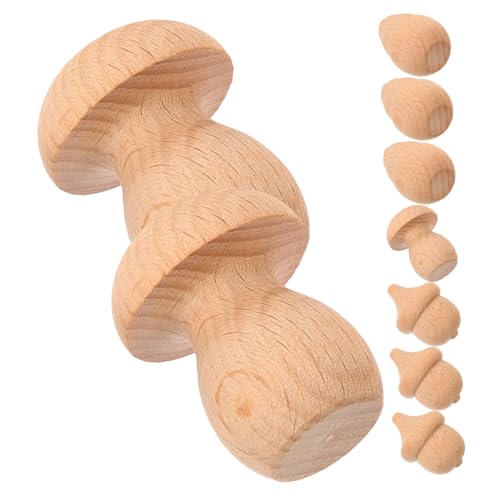 SEWACC 9 Stück Teiliges Holzpilz DIY Naturbelassene Holzfiguren zum Bemalen Glatte Oberfläche Sicher und Kreativ für Bastelprojekte und Individuelle Dekoration von SEWACC