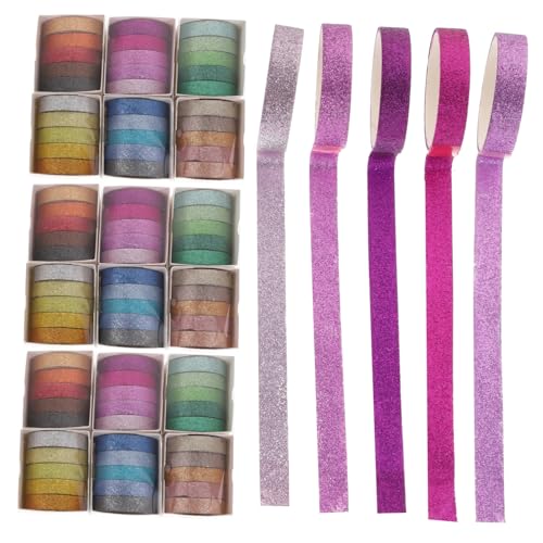 SEWACC 90 Stück Teiliges Washi Tape Farben Glitter Klebeband für DIY Scrapbooking Geschenkverpackung Tagebuch Album Dekoration Langlebig und Vielseitig von SEWACC
